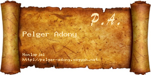 Pelger Adony névjegykártya
