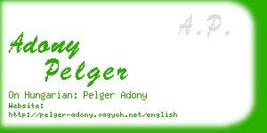 adony pelger business card